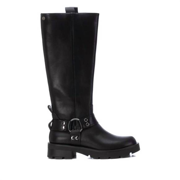 NEW XTI women's biker boots in black - Picture 1 of 5